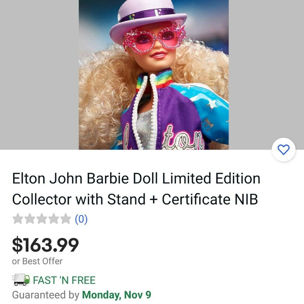 Elton John Barbie Doll Limited Collector Edition